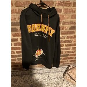 BornFly Forever Fly Black Graphic Hoodie Mens 3X Large Sweatshirt